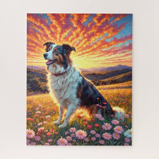 Border Collie Dog Puzzle (Vertikal)