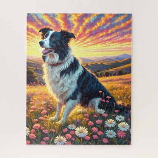 Border Collie Dog Puzzle (Vertikal)
