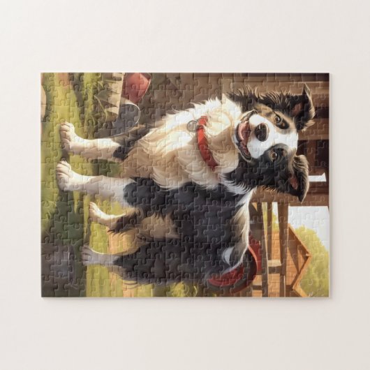 Border Collie Dog Puzzle (Horizontal)