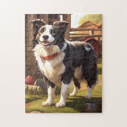 Border Collie Dog Puzzle (Vertikal)