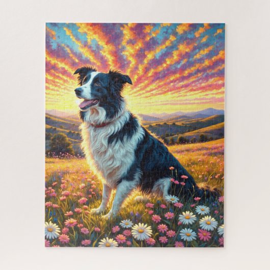Border Collie Dog Puzzle (Vertikal)