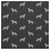 Border Collie Dog Rasse Silhouetten Gemustert Stoff (Muster)