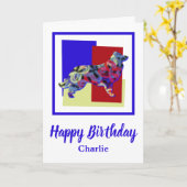 Border Collie Dog Red Blue Yellow Birthday Karte (Gelbe Blume)