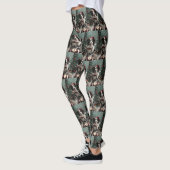 Border Collie Dog Reiten Motorrad Weihnachten Leggings (Links)
