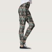 Border Collie Dog Reiten Motorrad Weihnachten Leggings (Rechts)