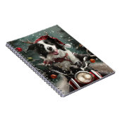 Border Collie Dog Reiten Motorrad Weihnachten Notizblock (Rechte Seite)
