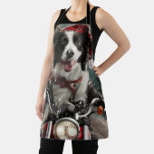 Border Collie Dog Reiten Motorrad Weihnachten Schürze (InSitu)