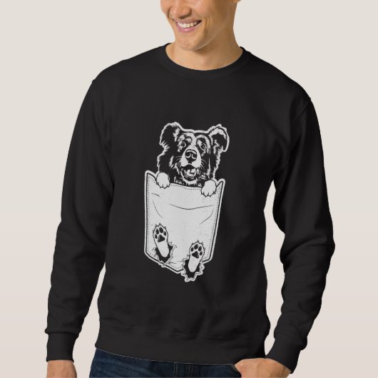 Border collie dog ripped in pocket art graphic the sweatshirt (Vorderseite)