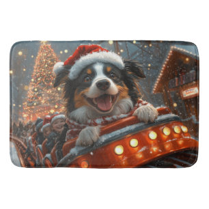 Border Collie Dog Roller Untersetzer Weihnachten Badematte