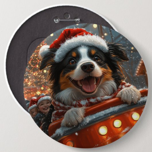 Border Collie Dog Roller Untersetzer Weihnachten Button (Vorne & Hinten)