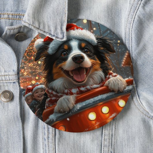 Border Collie Dog Roller Untersetzer Weihnachten Button (Beispiel)
