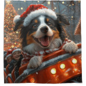 Border Collie Dog Roller Untersetzer Weihnachten Duschvorhang (Vorderseite)