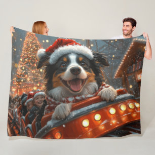 Border Collie Dog Roller Untersetzer Weihnachten Fleecedecke