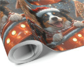 Border Collie Dog Roller Untersetzer Weihnachten Geschenkpapier (Rolleneckpunkt)