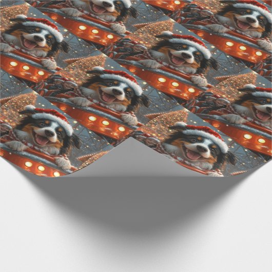 Border Collie Dog Roller Untersetzer Weihnachten Geschenkpapier (Ecke)