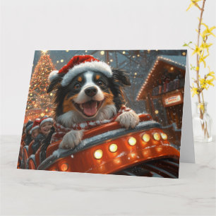Border Collie Dog Roller Untersetzer Weihnachten Karte