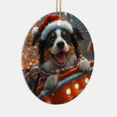 Border Collie Dog Roller Untersetzer Weihnachten Keramik Ornament (Rechts)