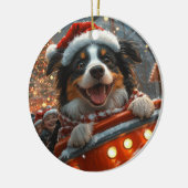 Border Collie Dog Roller Untersetzer Weihnachten Keramik Ornament (Links)