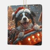 Border Collie Dog Roller Untersetzer Weihnachten Keramikornament (Links)
