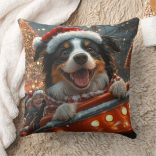 Border Collie Dog Roller Untersetzer Weihnachten Kissen