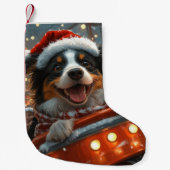 Border Collie Dog Roller Untersetzer Weihnachten Kleiner Weihnachtsstrumpf (Vorderseite)
