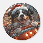 Border Collie Dog Roller Untersetzer Weihnachten Magnet (Vorne)