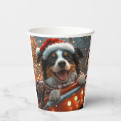 Border Collie Dog Roller Untersetzer Weihnachten Pappbecher (Rückseite)
