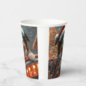 Border Collie Dog Roller Untersetzer Weihnachten Pappbecher (Rechts)