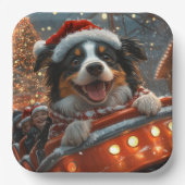 Border Collie Dog Roller Untersetzer Weihnachten Pappteller (Vorderseite)