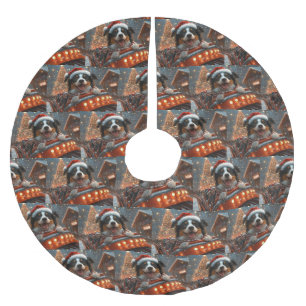 Border Collie Dog Roller Untersetzer Weihnachten Polyester Weihnachtsbaumdecke