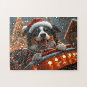 Border Collie Dog Roller Untersetzer Weihnachten Puzzle