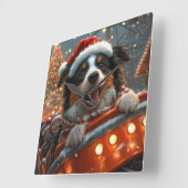 Border Collie Dog Roller Untersetzer Weihnachten Quadratische Wanduhr (Winkel)