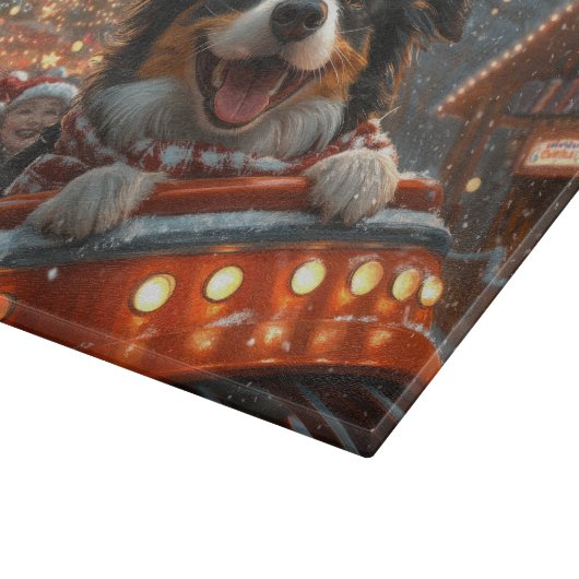 Border Collie Dog Roller Untersetzer Weihnachten Schneidebrett (Ecke)