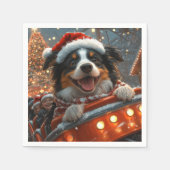 Border Collie Dog Roller Untersetzer Weihnachten Serviette (Vorderseite)