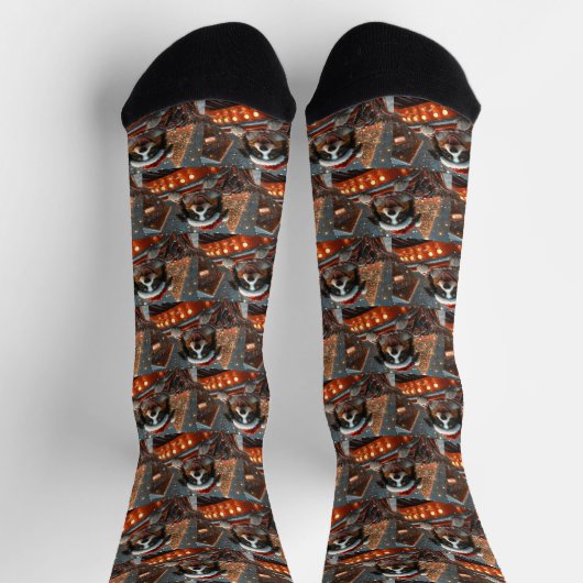 Border Collie Dog Roller Untersetzer Weihnachten Socken (Oben)