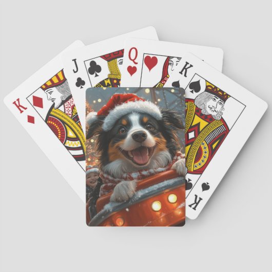 Border Collie Dog Roller Untersetzer Weihnachten Spielkarten (Rückseite)