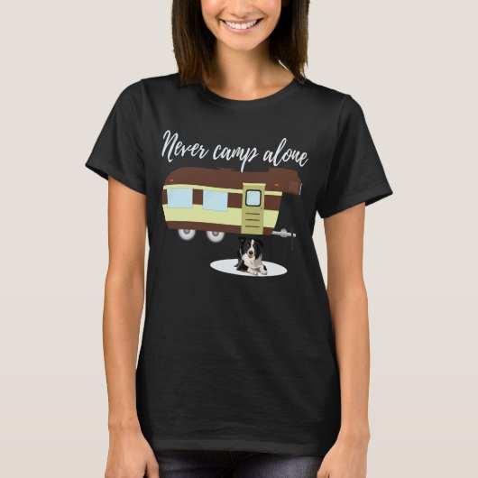 Border Collie Dog RV Funny Camping Trailer T-Shirt (Vorderseite)