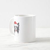 Border Collie Dog Santa Christmas Lights Xmas Boys Kaffeetasse (Vorderseite Links)