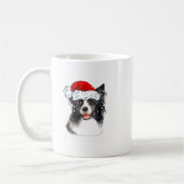 Border Collie Dog Santa Christmas Lights Xmas Boys Kaffeetasse (Links)