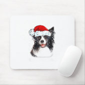 Border Collie Dog Santa Christmas Lights Xmas Boys Mousepad (Mit Mouse)