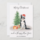 Border Collie Dog Santa Tree Frohe Weihnachten (Vorderseite)