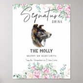 Border Collie Dog Signature Drink Sign Poster (Vorne)