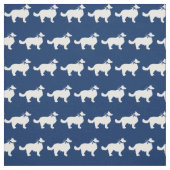 Border Collie Dog Silhouette Pet Navy Blue Stoff (Muster)