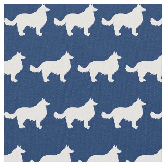 Border Collie Dog Silhouette Pet Navy Blue Stoff (Nahaufnahme)