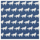 Border Collie Dog Silhouette Pet Navy Blue Stoff (Muster)