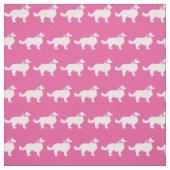 Border Collie Dog Silhouette Pet Pink Stoff (Muster)