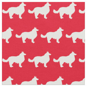 Border Collie Dog Silhouette Rot Stoff