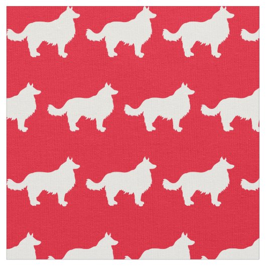 Border Collie Dog Silhouette Rot Stoff (Nahaufnahme)
