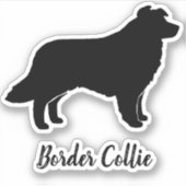 Border Collie Dog Silhouette Vinyl Sticker (Vorderseite)