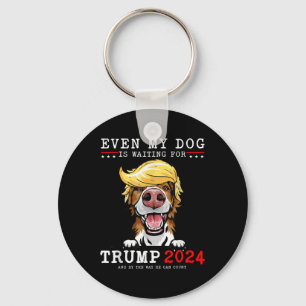 Border Collie Dog sogar mein Hund ist für Trump Ge Schlüsselanhänger